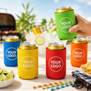 Porte-canette isotherme en néoprène personnalisé pour Noël, 330 ml, pour bière et boissons, avec logo personnalisé par sublimation, pour fêtes et événements, vente en gros - Product Image 3