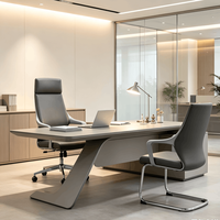 Chaise de bureau exécutive moderne ergonomique confortable à hauteur réglable avec base en acier et revêtement en cuir PU pivotante pour la maison et les bureaux professionnels
