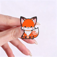 Broche émaillée renard de dessin animé mignon en alliage de zinc, badge décoratif pour sac à dos, veste, chapeau, revers, accessoire de collection, cadeau