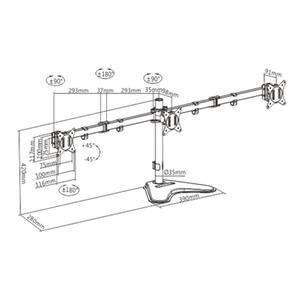Excellent support de moniteur triple performance support de bureau horizontal pour moniteur à écran tactile - Product Image 6