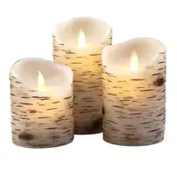 Battery Operated Remote Control Warm Light Flameless Birch Tree形状Xmas LED Candle Light For Decoration House Party