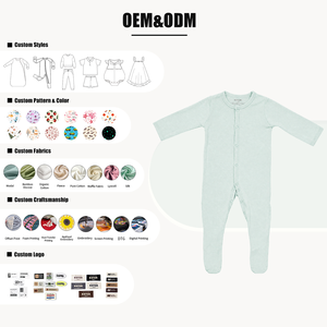 Pagliaccetto per bambini Hongbo a buon mercato alla moda con Logo personalizzato in morbido <span class=keywords><strong>cotone</strong></span> puro vestiti per neonati pigiami di bambù Unisex nati 0-24M - Product Image 3