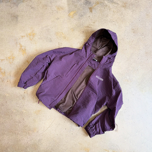 Veste décontractée streetwear, fabricant sur mesure, doublure polaire, à capuche, légère, à carreaux, entièrement zippée, coupe-vent - Product Image 1