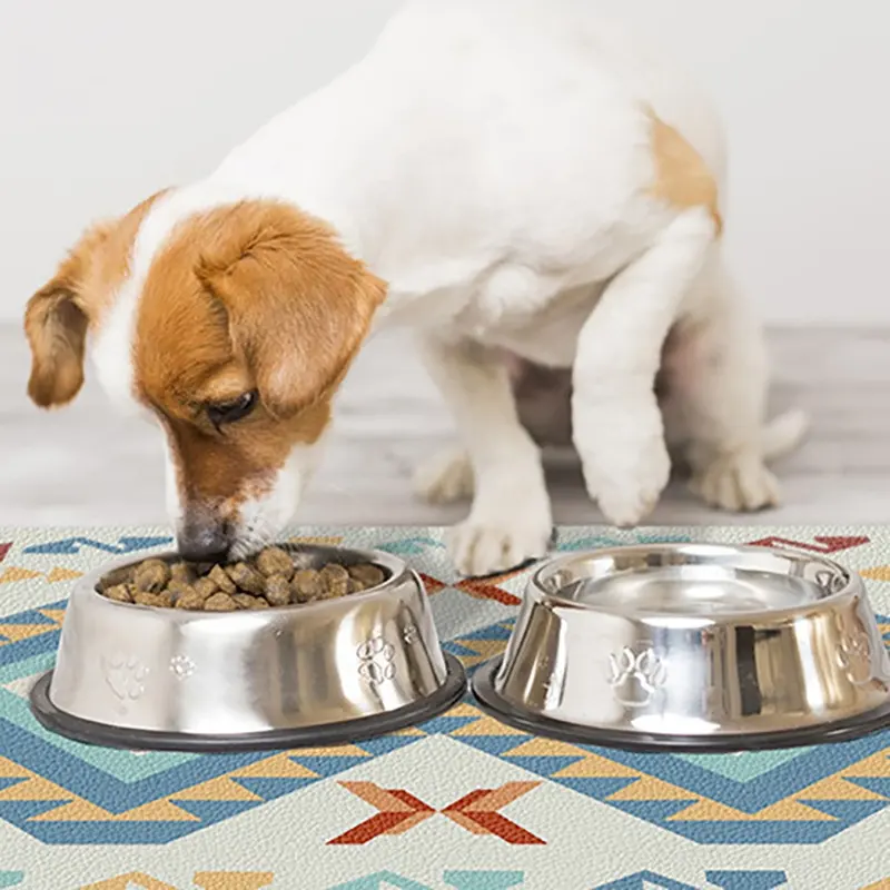 Dierenvoedermat Hondenvoermatten Gebruiken Diatomietrubber Antislip Absorberend Wasbaar Vervangen Waterdichte Siliconen Kattenlikmat