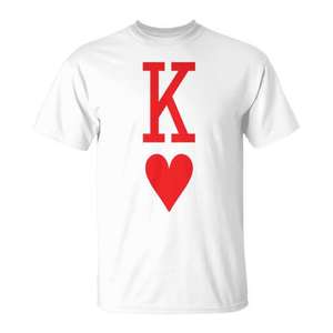 Camiseta de pijama a juego para parejas King Of Hearts y Queen Of Hearts - Product Image 1