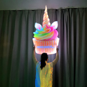 <b>LED</b> Illuminated Unicorn Sign Rectangular Cheer Prop For Bars Nightclubs Exchangeable <b>Letter</b> Cards - Product Image 2