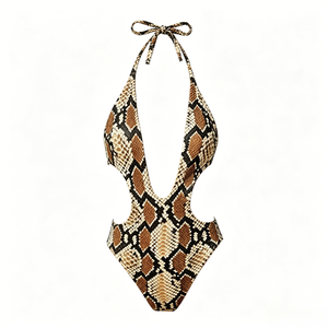 Maillot <span class=keywords><strong>de</strong></span> <span class=keywords><strong>bain</strong></span> une pièce sexy en peau <span class=keywords><strong>de</strong></span> serpent russe-américaine 2026 pour femme, décolleté plongeant en V, dos nu, monokini, personnalisable avec logo OEM, vente en gros - Product Image 3