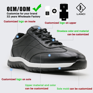 Sneakers LANCI, usine OEM/ODM, personnalisation complète, dessin avec logo, cuir de vache et de mouton véritable, sneakers de luxe pour hommes - Product Image 6