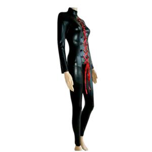 MOGlovers Combinaison en vinyle <span class=keywords><strong>pour</strong></span> le corps humain, style Catsuit/Zentai, Fétiche, moulante et sexy, rouge avec laçage frontal - Product Image 4