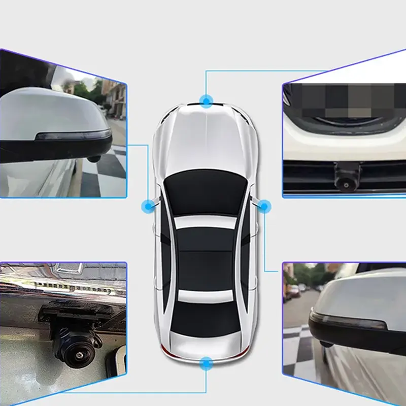 מערכת תצוגת ציפורים תלת מימדית של מסידה 360 מעלות AI מצלמת אבטחה לרכב 4 כיווני מסך מפוצל סיוע לאחור לרכב מצלמת 360