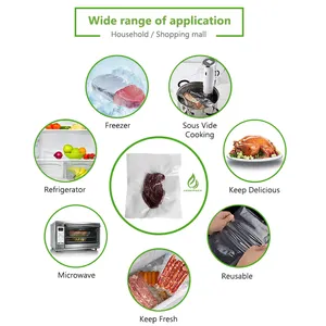 냉동 식품 저장 보관 가방 주방 식품 신선한 유지 냉동 진공 밀봉 기계 용 맞춤형 진공 실러 패키지 가방