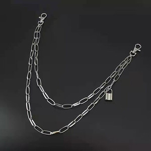 yueli Unisex Waist Chain Heart Shape Zinc Alloy Multi Layer Party Body Chain Hip Hop Rock Style Belt with Butterfly Charms - Product Image 2