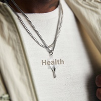 Merryshine Collier à pendentif classique Normcore Neptune Trident en acier inoxydable pour hommes en or 18 carats sous vide hip-hop