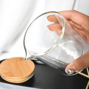 Bougeoirs en verre borosilicate à double paroi de 5oz 7oz avec logo de couleur personnalisé bocaux de massage personnalisés avec couvercle en <span class=keywords><strong>bambou</strong></span> à bec verseur - Product Image 5