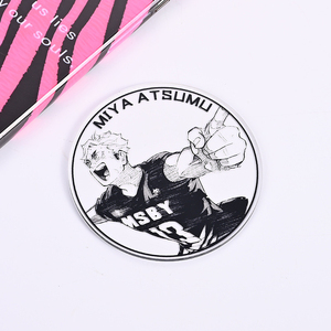 Sous-verres en acrylique transparents sur le thème de l'anime Haikyuu, design rond, pour la décoration de bureau, objet de collection, cadeau artistique – Vente en gros - Product Image 4
