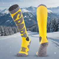 Chaussettes de ski professionnelles en laine épaisse entièrement en tissu éponge pour adultes, chaussettes chaudes d'hiver, design et emballage personnalisés