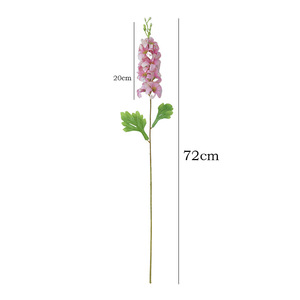 Bouquet de fleurs artificielles en jacintes et delphiniums, en plastique et soie, pour décoration de maison et de mariage, rose, violet, champagne, rouge - Product Image 5