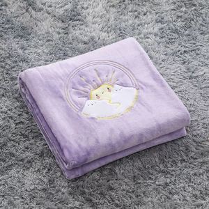 Venta caliente bordado sólido micromink coral polar lana Sherpa manta de bebé - Product Image 5