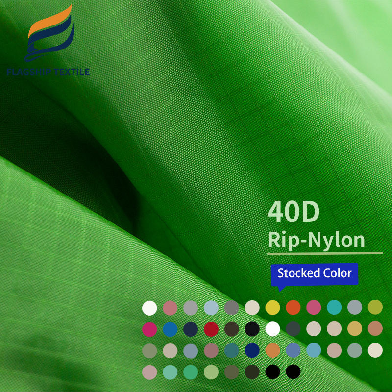 In Stock Water Repellent 40D Ripstop Nylon Fabric For Outdoor Hammock / Stuff Sack 100% Nylon Taffeta Tear Resistance