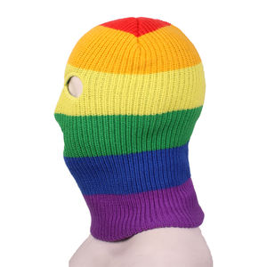 หน้ากากอะคริลิคแบบถักอบอุ่นลายกะโหลกสำหรับเล่นสกีงานปักโลโก้และสไตล์นีออน - Product Image 3