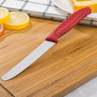 Ensemble de couteaux à steak dentelés colorés en acier inoxydable avec manche en PP, ambidextres, compatibles lave-vaisselle, pour la maison, la cuisine, les supermarchés et la vente au détail