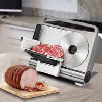 Nouvelle trancheuse à viande électrique semi-automatique de table pliable avec lame en acier inoxydable, portable pour la cuisine à domicile