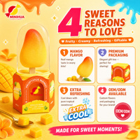 Bonbons gélifiés à la crème glacée de mangue de haute qualité, saveur crémeuse et fruitée, coffret cadeau premium, service OEM ODM personnalisé, vente en gros en vrac