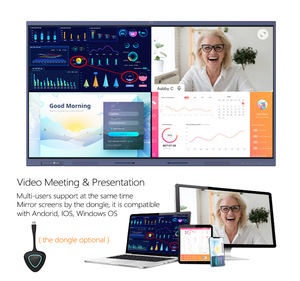 Écran interactif numérique 4K, panneau plat, système d'exploitation Android pour réunions, interface, tout nouveau tableau blanc interactif intelligent - Product Image 5