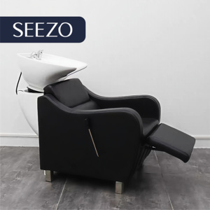 Новинка 2026: Коммерческое кресло-мойка для салона красоты, черное, современное, с керамической раковиной, OEM, для мытья головы - Product Image 2