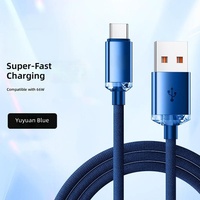 Câble de charge rapide Type-C PD 1m 5A en nylon tressé écologique pour téléphones mobiles Android et lecteurs de codes-barres