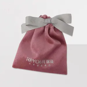 Custom Logo Packaging Velvet Pouch Drawstring Bag Luxury Colored Jewelry Velvet Gift Bag