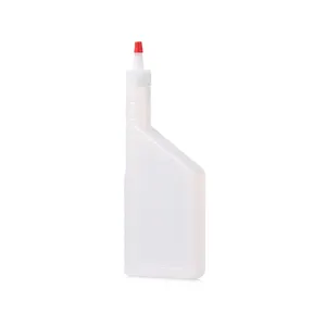 Pe Plastic 200ml Off-mouth Red Cap Tip Oil Bottle Rectangular Postal Pack Bottle For Lubricating Oil Sealant Chemical Liquid