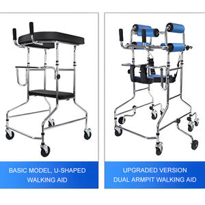 Aide à la <span class=keywords><strong>marche</strong></span> multifonctionnelle avec siège réglable, déambulateur debout pour adultes, pour la rééducation des patients handicapés - Product Image 4