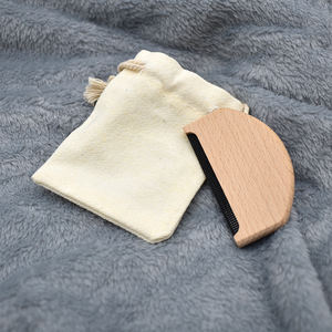 Logo personalizzato portatile maglione di lana pettine eco friendly cachemire di legno pettine con il sacchetto - Product Image 5