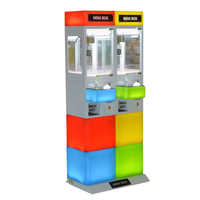 Мини-игровой автомат с монетоприемником для 2 игроков, кран-машина с LED-подсветкой, музыкой и реалистичными звуками, металл/акрил/пластик