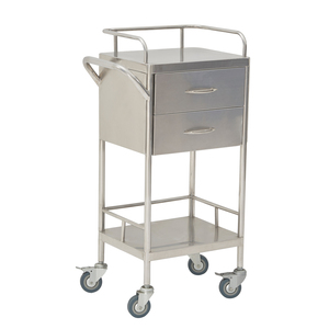 Topkwaliteit Beweegbare Roestvrijstalen Ziekenhuis Medische Nood Trolley Behandeling Kar Met 2 Laden En 2 Planken CY-D402A - Product Image 6