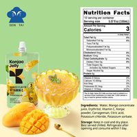 Natural Zero Sugar rendah kalori Konjac Jelly Drink manggo rasa sempurna On-The-Go makanan ringan dalam tas kemasan