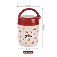 Neu eingetroffener moderner Kirschholz-isolierter Lebensmittelbehälter Bento-Lunchbox Thermos Edelstahl-Lunchbox