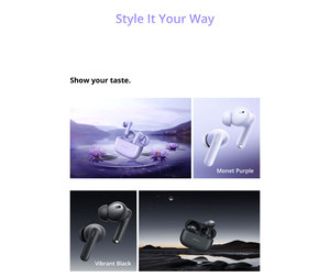หูฟัง Realme Buds <span class=keywords><strong>T310</strong></span> แบบใส่ในหู พร้อมหน้าจอ LED แสดงสถานะแบตเตอรี่ ระบบตัดเสียงรบกวน ENC กันน้ำระดับ IPX-4 รองรับ V5.4 ไดรเวอร์ขนาด 12.4 มม. - Product Image 4