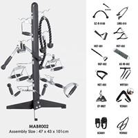 VIGFIT OEM Lot de 5 poignées intégrées pour tirage vers le bas, accessoires de musculation, fixation pour poulie haute et basse, poignée de barre