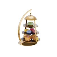 Support à gâteau en métal à plusieurs niveaux de luxe de Style nordique assiette de fruits pliable assiette de collation pour hôtel Buffet pause thé après-midi Restaurant