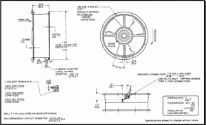 Comair Rotron CLE2T2 Caravel 115V AC 254X89mm 25489 67W 1400RPM 1.0A 455CFM Inversor Ventilador de refrigeración axial - Product Image 4