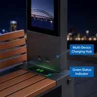 Banc solaire personnalisable directement de l'usine, OEM ODM, faible MOQ, sièges publics