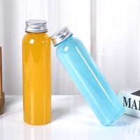 Bouteille d'emballage ronde pour jus de 350 ml avec bouchon à vis / Bouteille en plastique transparente pour thé au lait de 12 oz