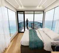 Maison préfabriquée en acier de qualité supérieure, écologique, à montage rapide, structure étanche, environnement calme pour la plage, la montagne, les paysages pittoresques