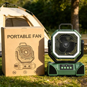 High-Capacity Solar Panel <b>Rechargeable</b> 40000Mah Battery Operated <b>Led</b> <b>Lantern</b> Fan, Portable Outdoor Tent Cooling - Product Image 2