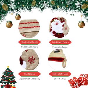 Meilleure vente fantaisie personnalisé <span class=keywords><strong>Jute</strong></span> toile <span class=keywords><strong>de</strong></span> <span class=keywords><strong>jute</strong></span> Beige flocon <span class=keywords><strong>de</strong></span> neige décoration personnalisée sac cadeau bas <span class=keywords><strong>de</strong></span> Noël <span class=keywords><strong>de</strong></span> Noël - Product Image 4