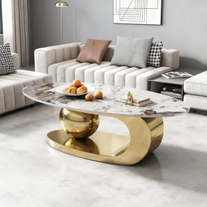 Mesas de Centro Móviles Pequeñas de Metal Retro, Mesas de Centro Modernas de Lujo Portátiles de Estilo Nórdico para Sala de Estar, Mesa Auxiliar para Cama, Dormitorio - Product Image 1
