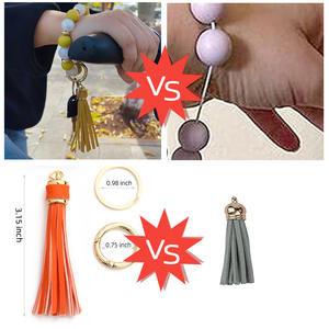 Venta al por mayor <span class=keywords><strong>de</strong></span> las mujeres <span class=keywords><strong>de</strong></span> moda borla colgante Anti-Lost silicona PVC cuentas pulsera brazalete llavero Anti-Lost <span class=keywords><strong>encanto</strong></span> regalos - Product Image 4