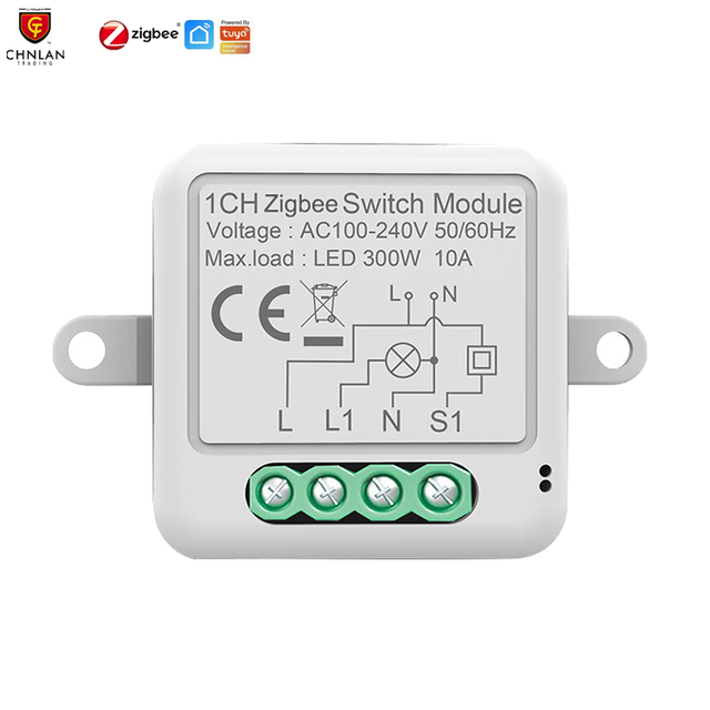 Tuya Zigbee Dry Contact 10A Smart Light Switch Relay Module 1/2/3/4 Channels DIY Smart Breaker Relay With Mounting Clip